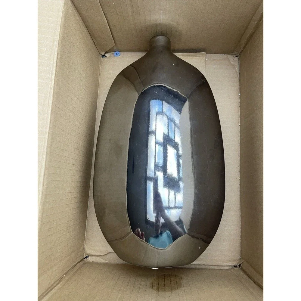 Z Gallerie Vase Silver Mercury Ceramic Modern Metalic Decorative Vase